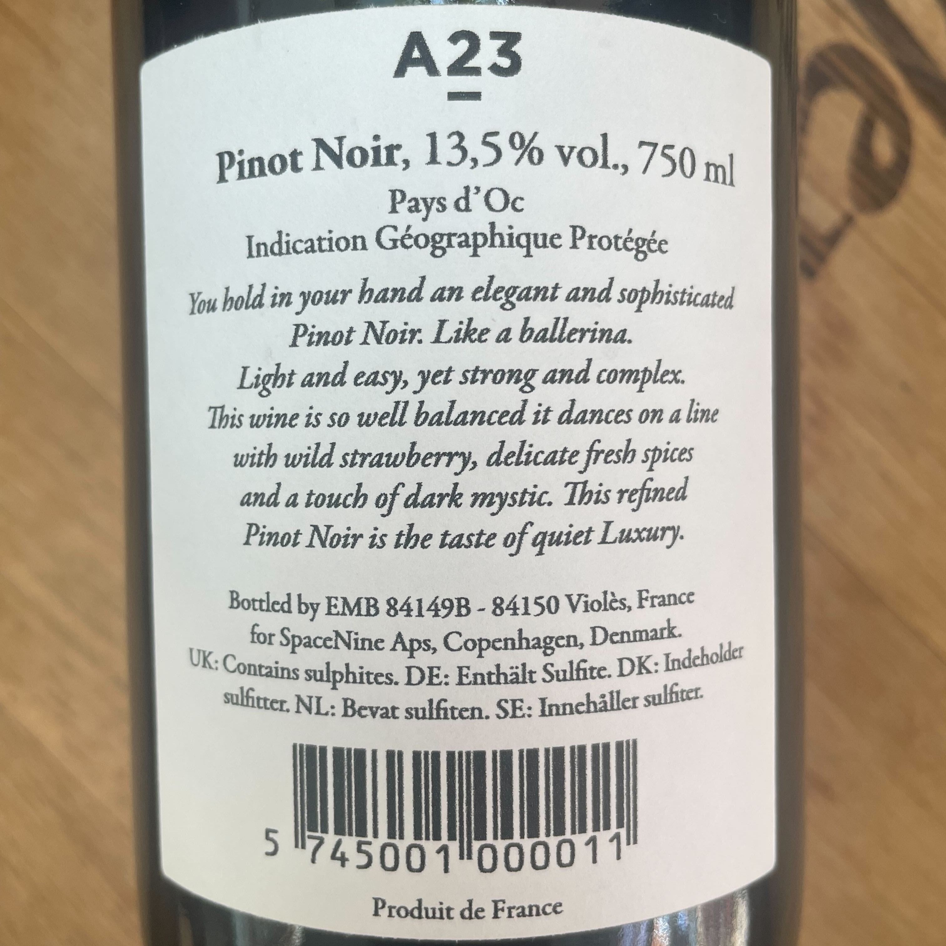 SpaceNine A23 Pinot Noir NV