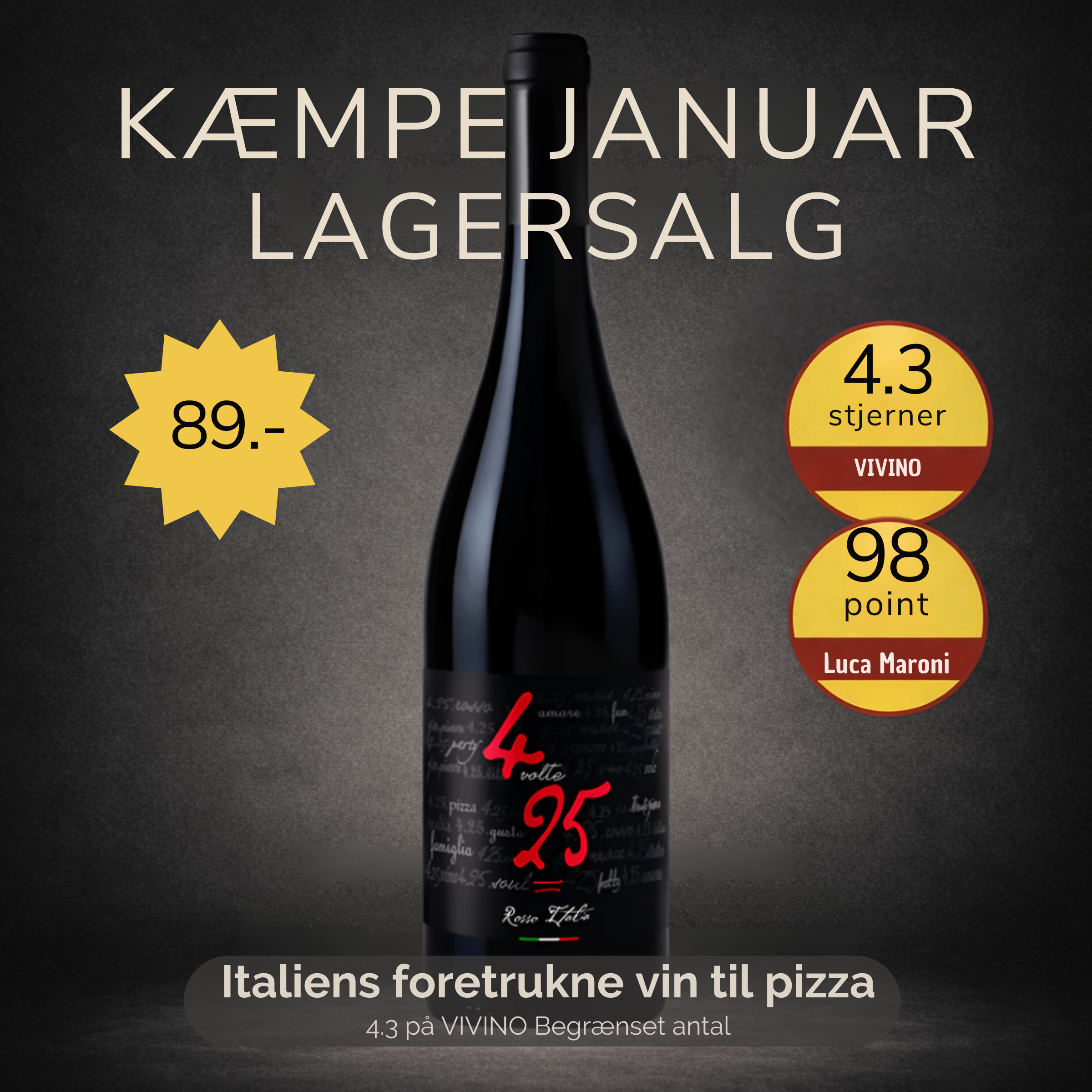 PavoNero 4 volte 25 - Rosso N.V.