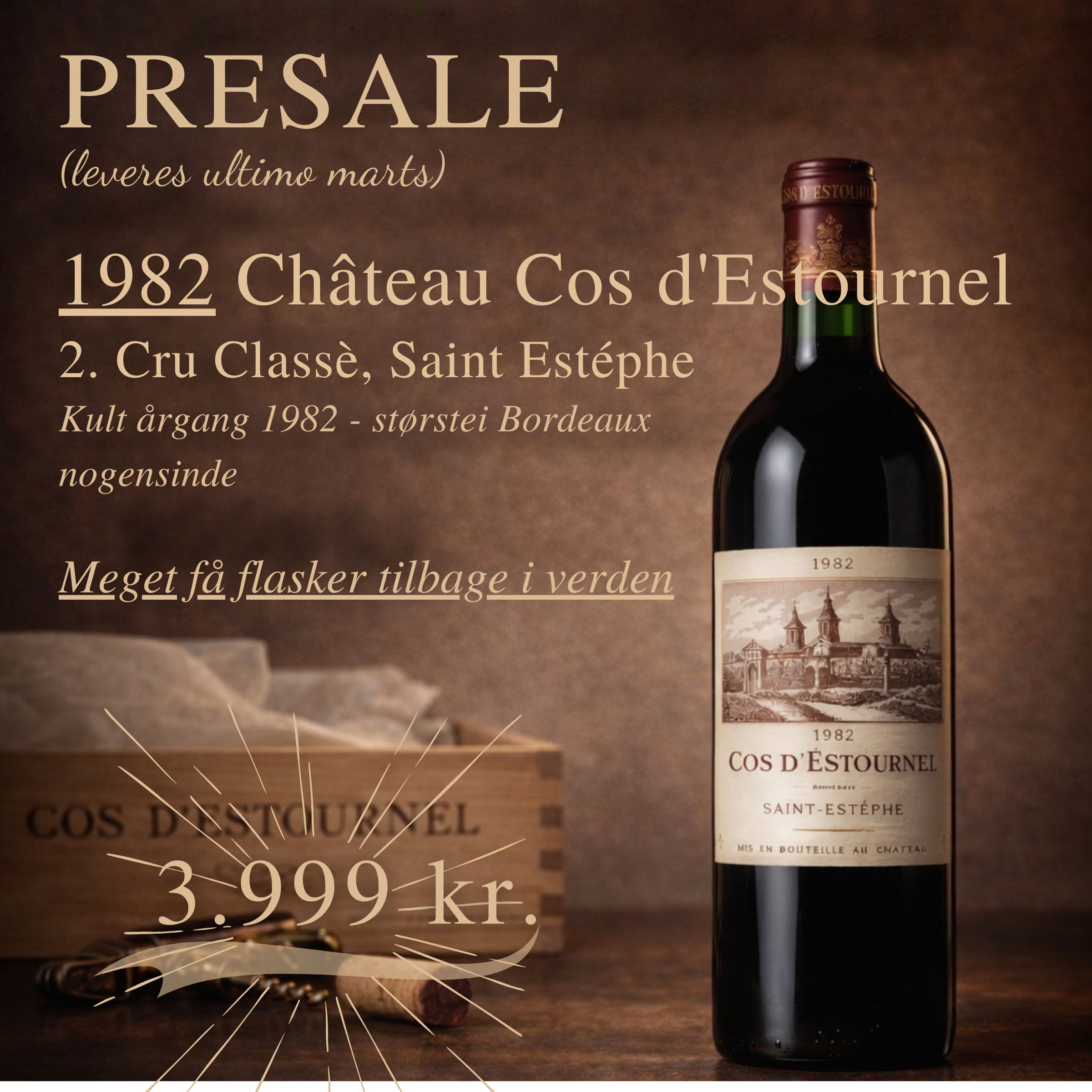 Château Cos d’Estournel 2. Cru Classé, Saint-Estèphe 1982