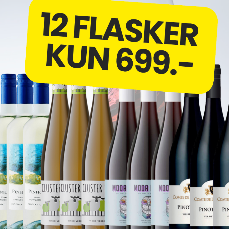 12 flasker bestsellers til kun 699