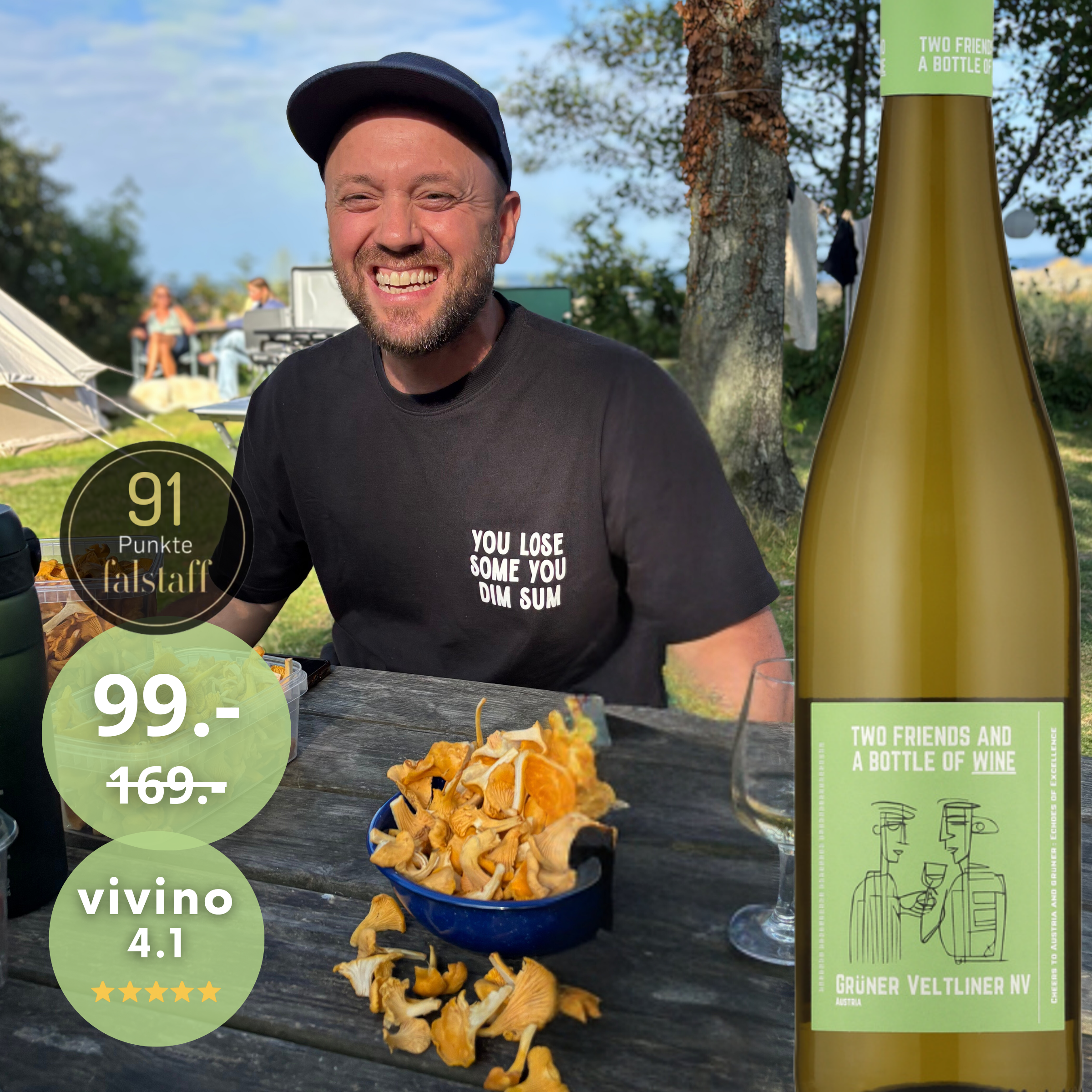 Two Friends and a Bottle of Wine - Grüner Veltliner